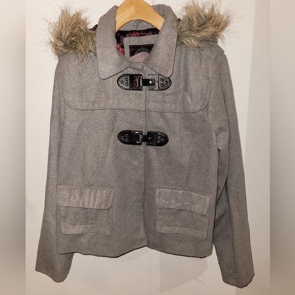 Dollhouse Jackets & Coats Nwt Dollhouse Pea Coat Heather Grey Faux